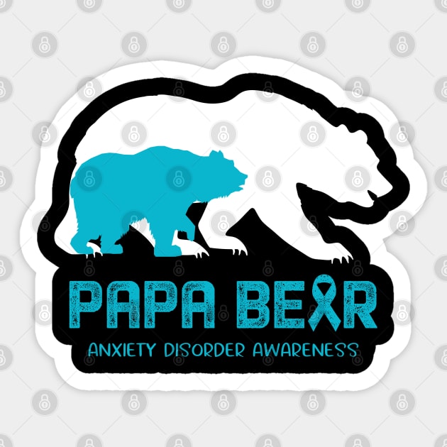 Papa Bear Anxiety Disorder Awareness Papa Bear Support Anxiety Disorder Gifts Sticker by ThePassion99